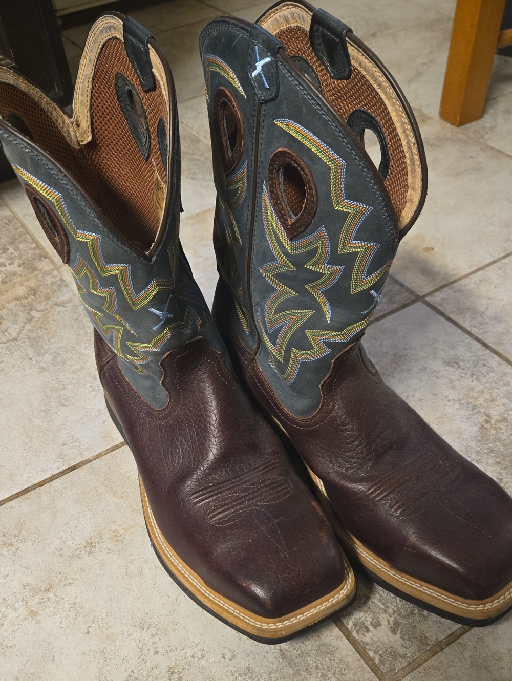 Twisted X Brown and Gray Leather Western Boots